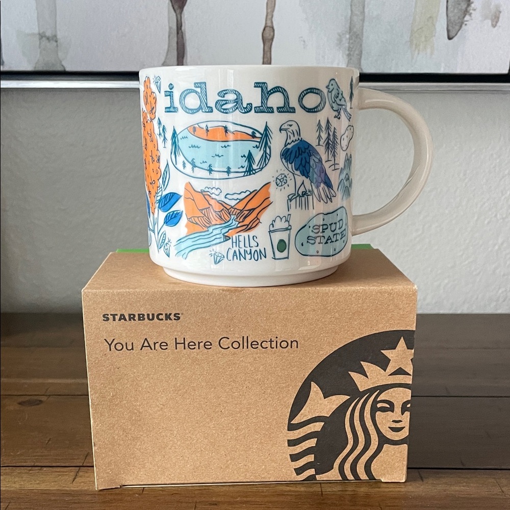Starbucks Idaho Mug with Blue and Orange Design